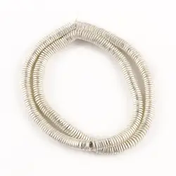 Natural Stone Matte Gold & Silver Plated Hematite Rondelle Beads - 8mm (Matte Silver)