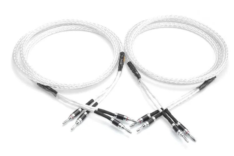 

Silver-plated Hifi 8ag Speaker Cable High Performance 6N OCC HIFI Speaker Wire With Carbon Fiber Banana Jack