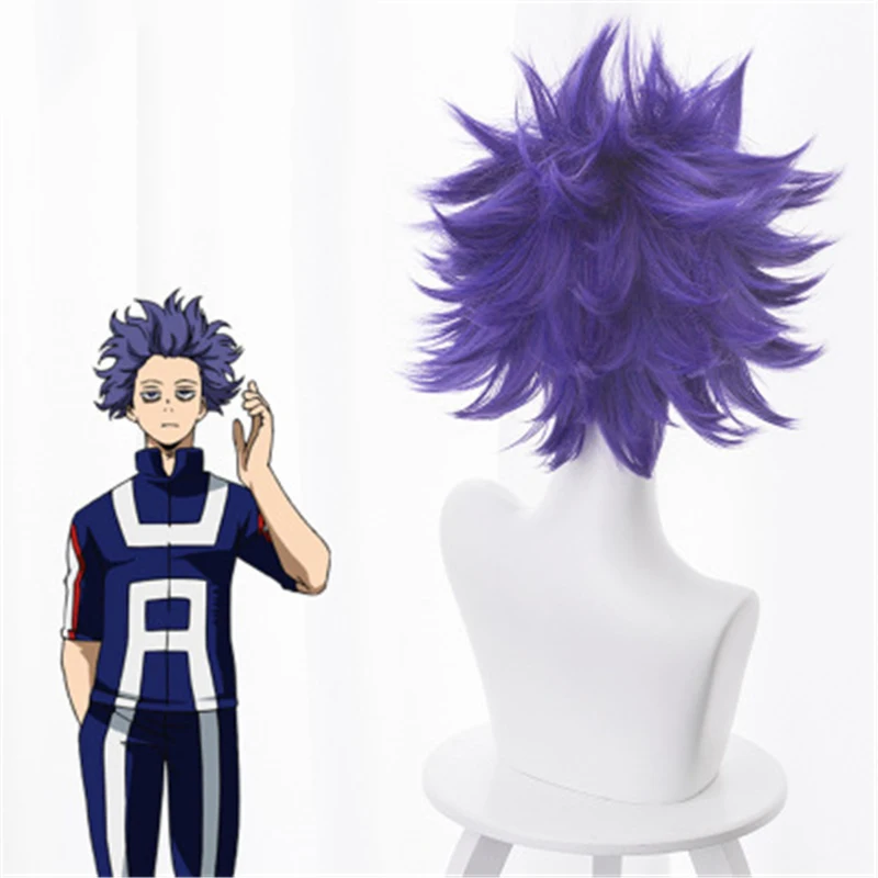Boku No Hero Academy Shinsou Hitoshi Shinso парик для косплея мой герой Academy короткие фиолетовые синтетические волосы Аниме Костюм Парики