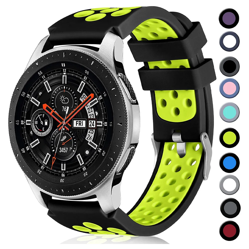 Silicone band for samsung galaxy watch active 2 46/42mm Gear S3 Breathable sport bracelet 20/22mm huawei watch gt 2e/pro strap