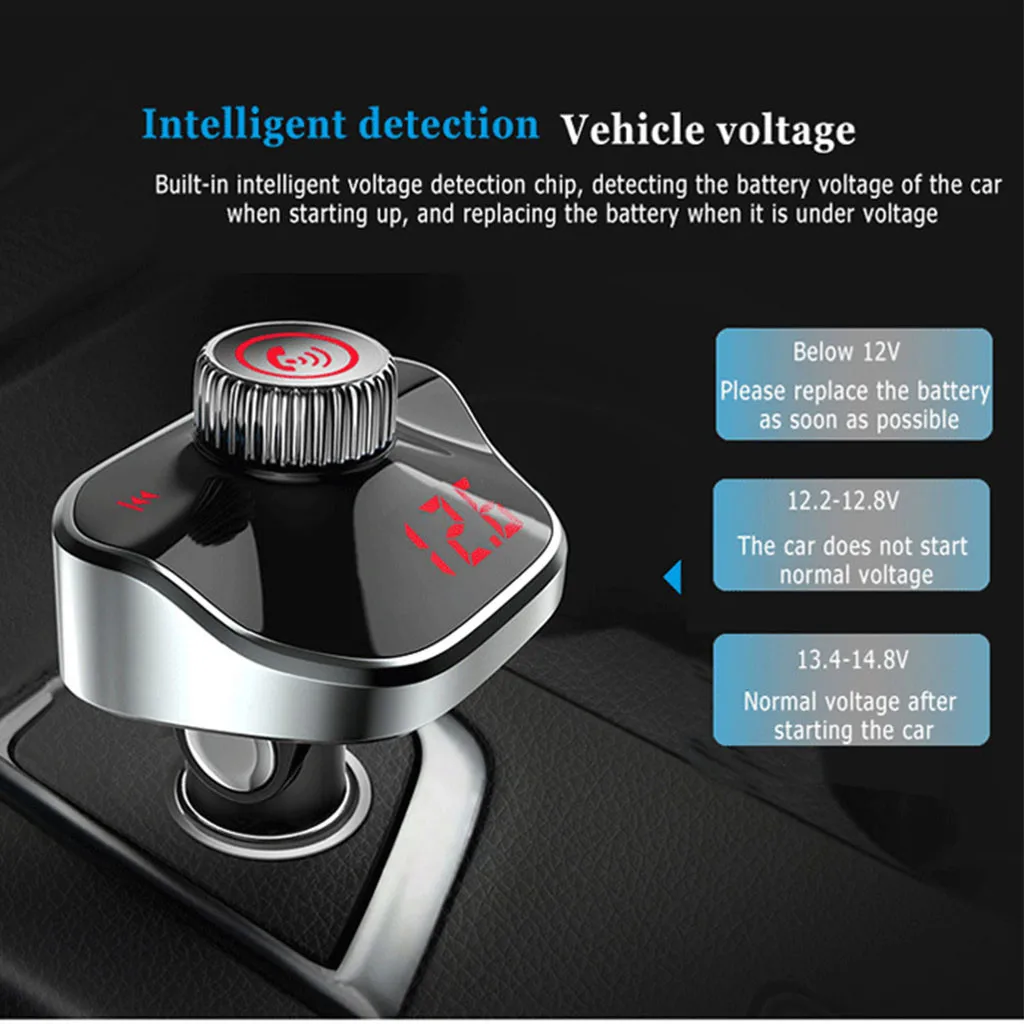 Автомобильный комплект громкой связи беспроводной Bluetooth fm-передатчик ЖК MP3-плеер USB зарядное устройство 10 м Bluetooth расстояние передачи MP3-плеер# BA