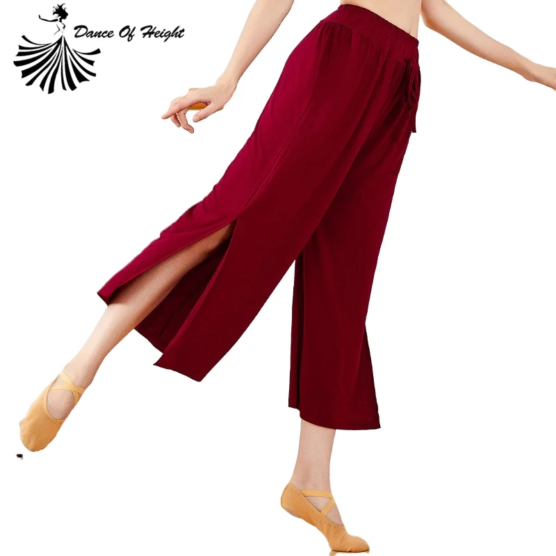 Vrouwen Modale Culotte Broek Zachte Stretch Dans Broek Wijde Pijpen Palazzo  Broek Dancer Praktijk Dragen Rood| | - AliExpress