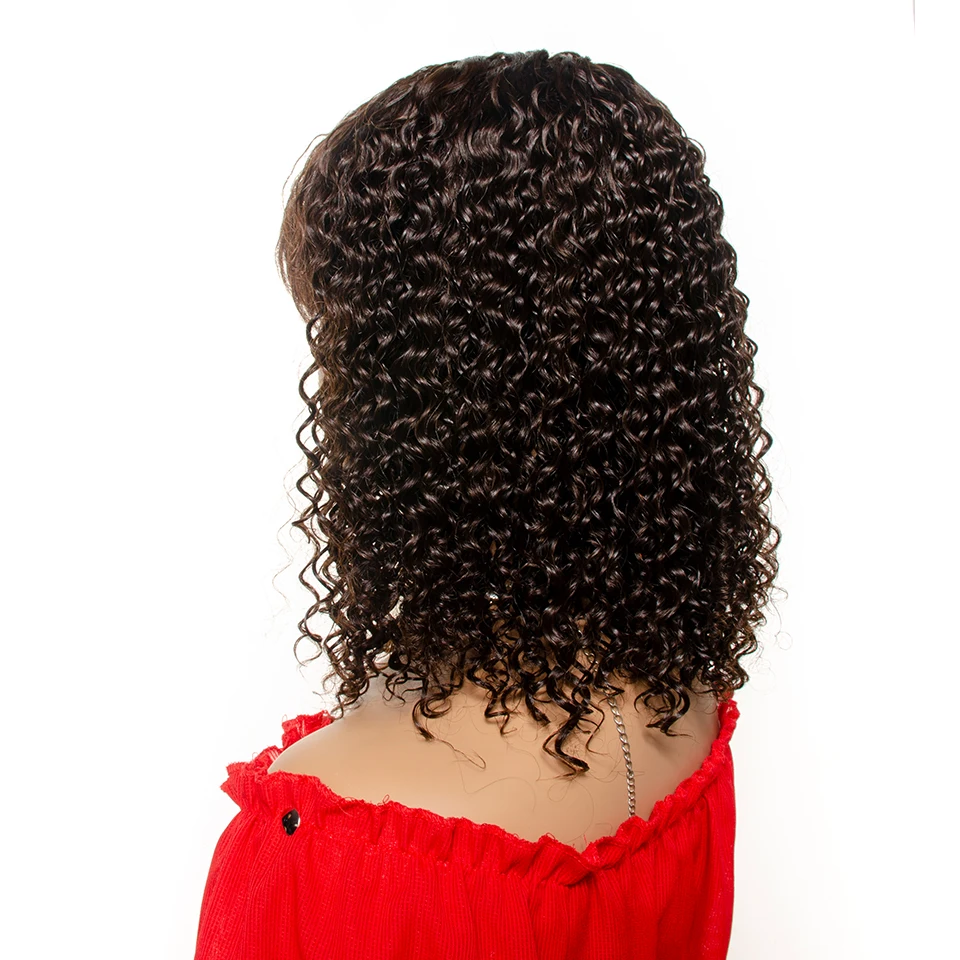 Pixie Cut Wig Brazilian Water Wave Bob Wigs 4# Color Glueless Machine Made Human Hair Full Wigs Remy Yepei Hair
