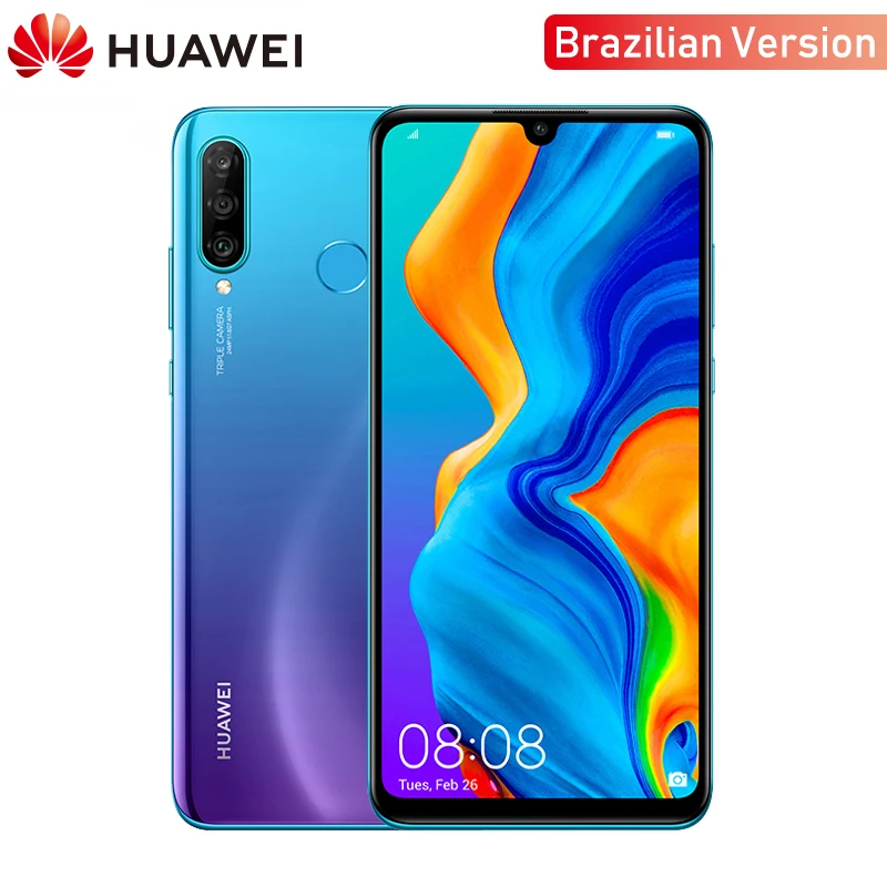 

Original Brazilian Version Huawei P30 Lite 4GB RAM Mobile Phone 6.15 inch Smartphone 32MP 4*Cameras With Google Pay Android 9.0