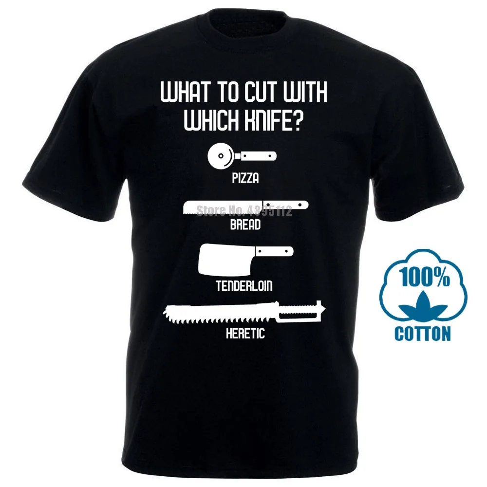 

100% Cotton O Neck Custom Printed Tshirt Men T Shirt What To Cut With Which Knife Wargaming Meme Warhammer 40K Women T Shirt
