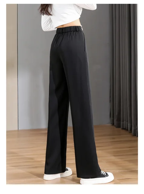 Women Chic Office Wear Straight Pants Vintage High Ladies Trousers Baggy  Korean 2023 Spring/Summer/Autumn Wide Leg Female, महिलाओ की पैंट, लेडीज़  पैंट - ALL IN ONE, Kangra