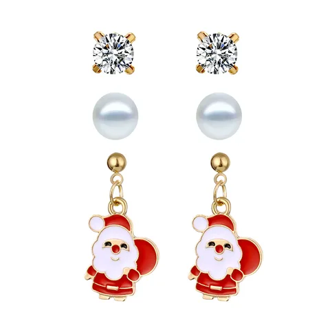 Christmas Gift Santa Claus Christmas Tree Snowflakes Drop Earrings Women 2020 Statement Fashion Jewelry Oorbellen New Year