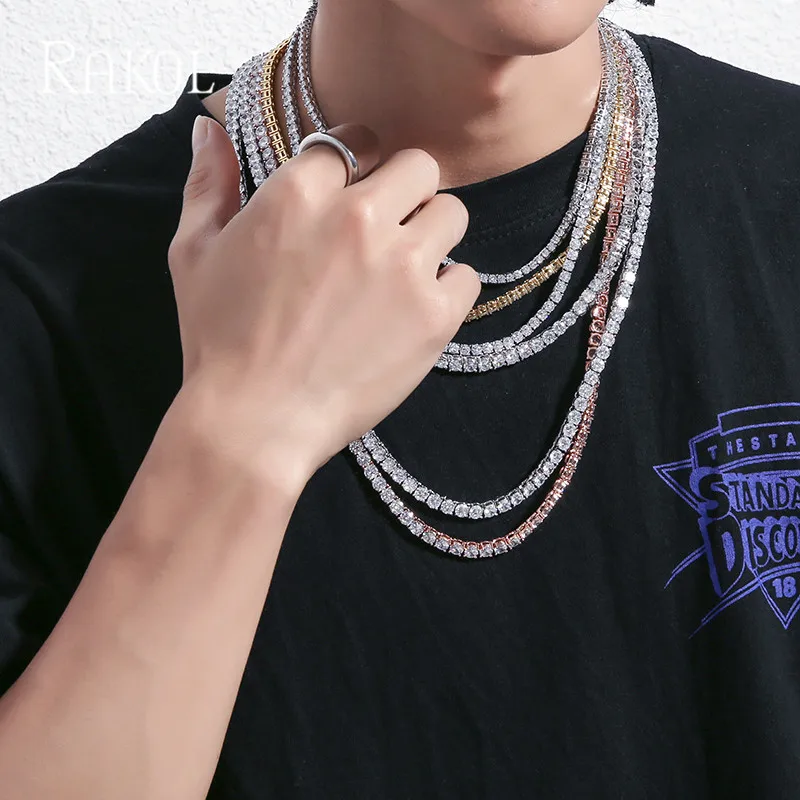 3/4/5/6mm Cubic Zirconia Tennis Chain 