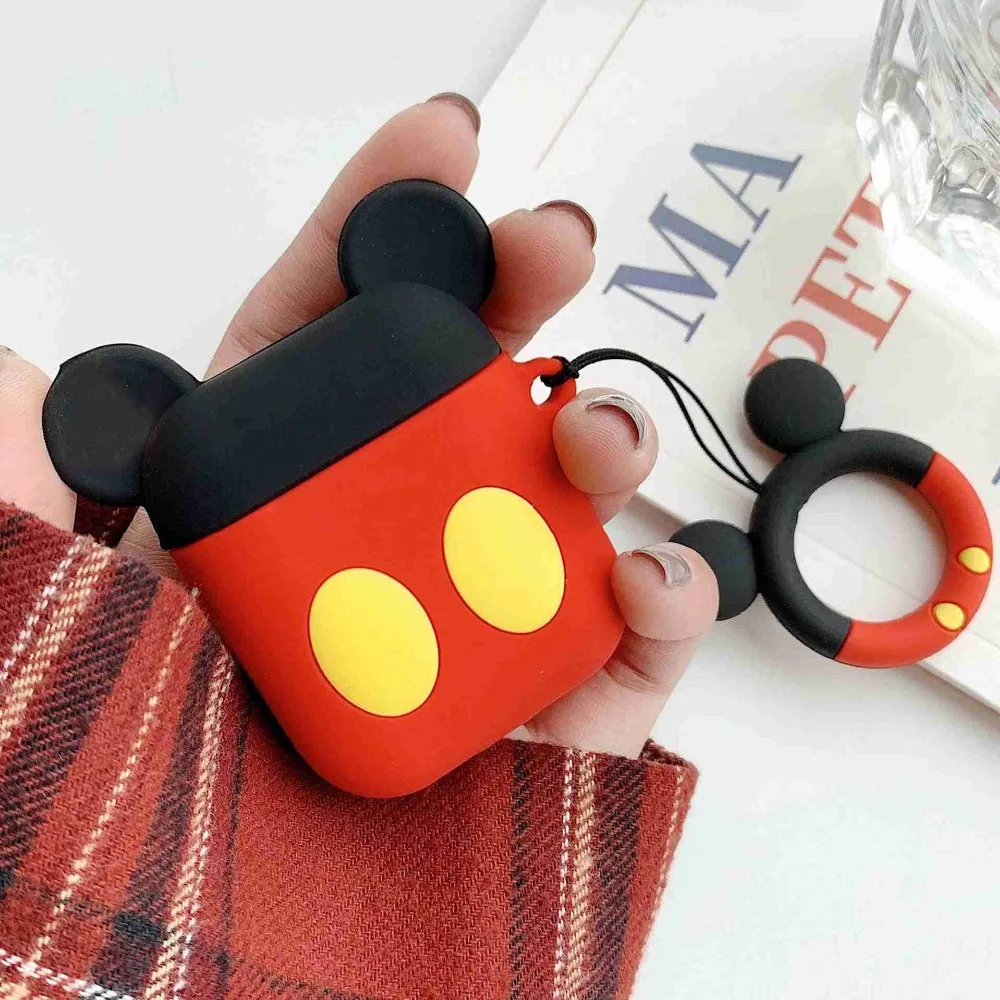 D7 Для AirPods чехол милый мультфильм защитный чехол с петлей для Airpods беспроводные наушники чехол для Air pods аксессуары чехол для наушников - Цвет: D7