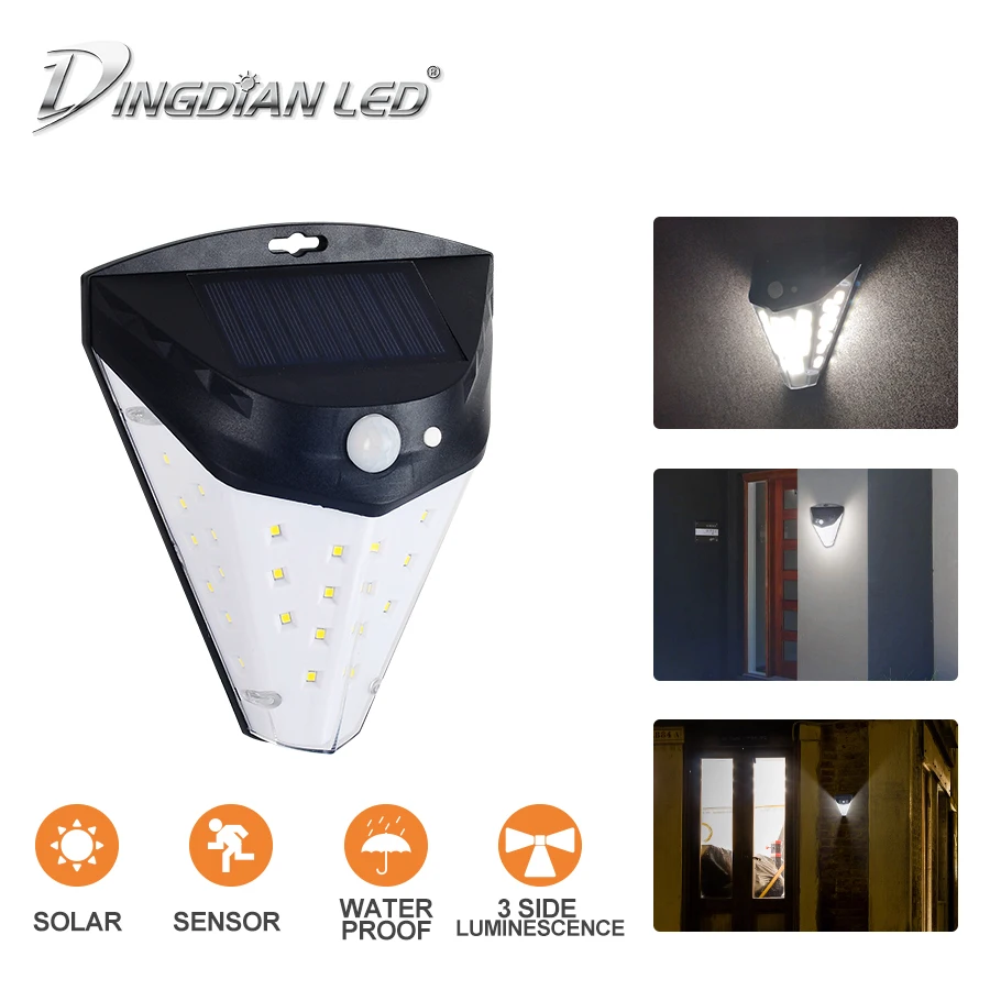 

3 Side Luminescence Wall Lamp LED Solar Light Outdoor Solar Lamp PIR Motion Sensor Wall Light Waterproof Solar Lamp for Garden