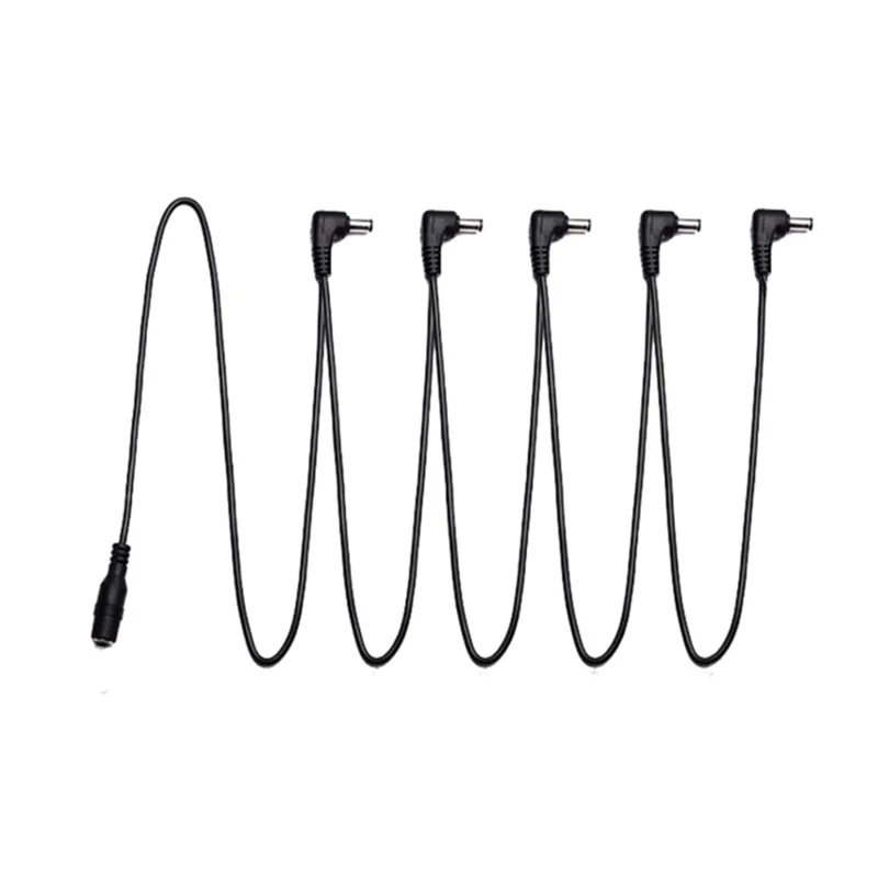 블랙 5 웨이 기타 이펙트 페달 데이지 체인 전원 공급 장치 케이블 스플리터 와이어 코드, 9V 어댑터 보스 일렉트릭 기타용 