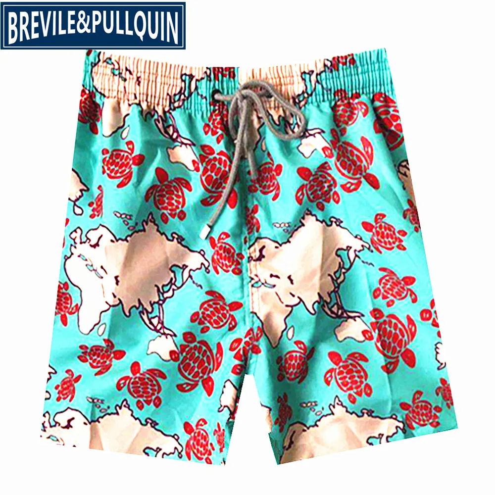 Большой бренд Brevile pullquin пляжные обшитые мужские шорты Черепашки купальники Фламинго морской купальник с изображением звезд полиэстер спандекс сексуальные шорты - Цвет: X