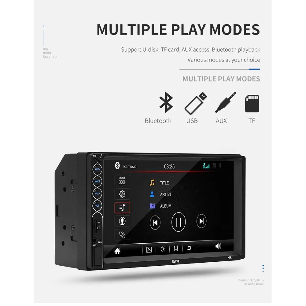 Dragonpad MP5 Авто медиаплеер USB Bluetooth аудио автомобильный Радио Multimidia MP5 12 в FM HD " экран стерео радио
