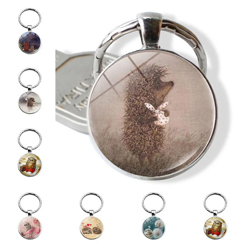 

Hot Sales Fog in Hedgehog Keychain Pendant Time Stone Metal Key Ring Key Ring