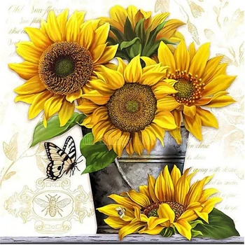 

5D DIY Diamond Painting sunflower Butterfly Diamond Embroidery Cross Stitch Mosaic Kits Needlework Crafts Home Decoration Gift