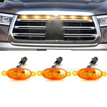 

LED Grille Strobe Light Car Grill Warning Signal Lamp White Amber Raptor Style Front Grille Lighting 12v Auto Accessories DRL