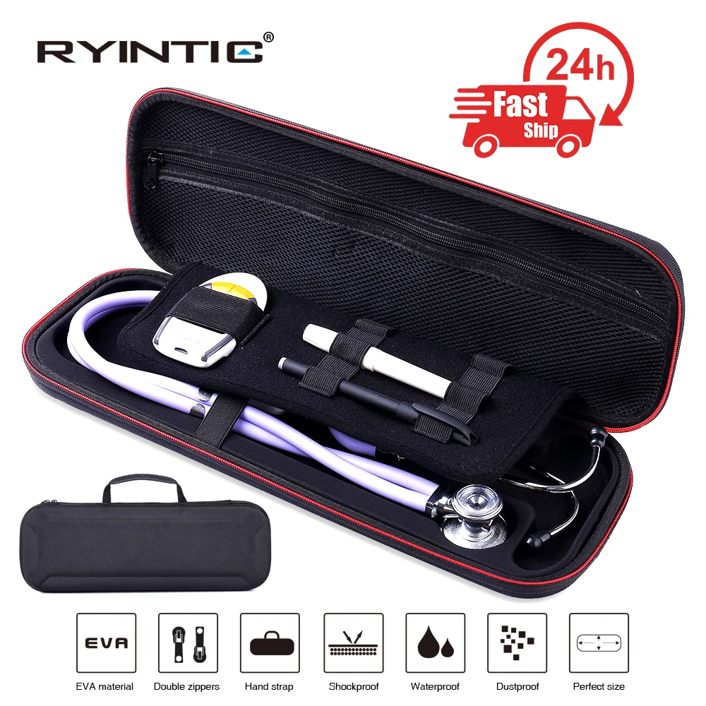 Multifunction Top Stethoscope Hard Carrying Bag Case For 3M Littmann Classic III MDF ADC Omron Mesh