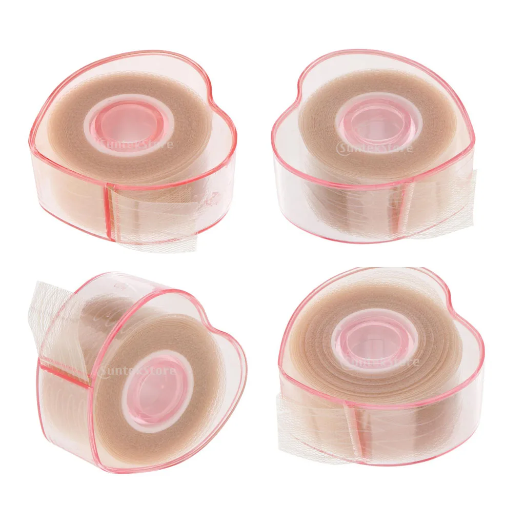 4 Rolls Lace Eyelid Paste Seamless Waterproof Long Last Double Eyelid Strips Tapes Droopy Eyes Sticker