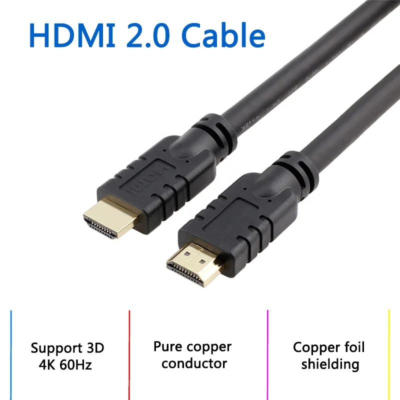 OEM/ODM высококачественный 0 6 м 1 5 3 черный 4K 60 Гц 18 Гбит/с высокоскоростной кабель