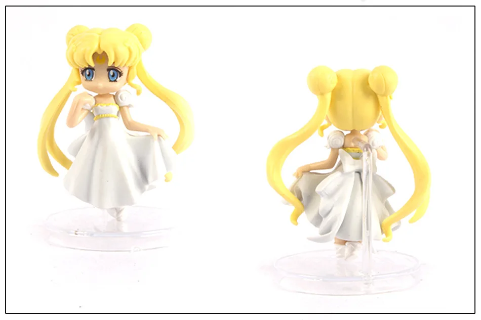 6pcs Sailor Moon Figure Hare Sailor Moon Model Doll Cake Car Decoration Toys