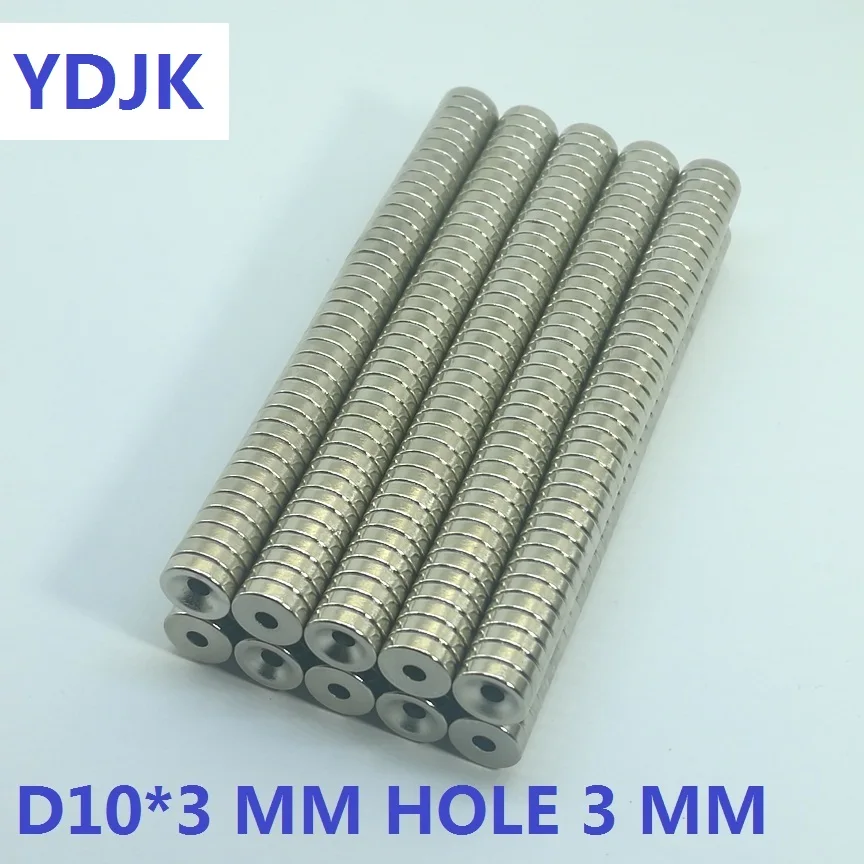 100PCS/LOT Magnet 10x3 Hole 3 N35 Strong D Countersunk NdFeB MAGNET 10*3 Permanent Neodymium Magnets 10x3-3 |