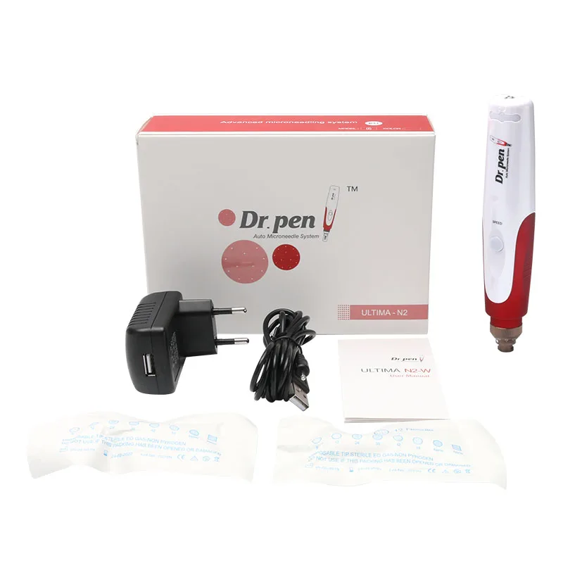 N2 W Dr pen Micro Needle Derma Stamp Therapy Beauty Tools с 6 шт. байонетным картриджем наконечники для игл