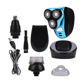 

4 In 1 Electric Hair Trimmer 3 Blades Wireless Men's Shavers Beard Nose Trimmer Hair Cutter Rechargeable Face Cleaning Brush 45