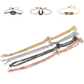 

DIY adjustable snake chain chain zirconia bracelet 1mm chain four colors optional bracelet material