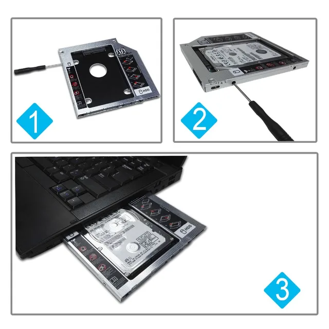 Drive Caddy Swap Hdd To Ssd 2nd HDD SSD Hard Drive Optical Caddy