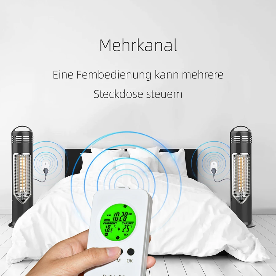 Digital Temperature Controller Smart Socket  Programmable Thermostat for underfloor heating Built-in RC Wireless Thermostat