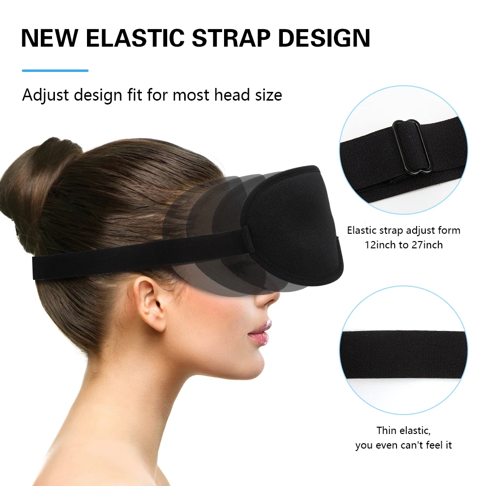 3D Memory Foam Silk Sleep Mask Soft Sleeeping Mask Eye Patches Comfort Premium Face Mask Eyeshade Night Breathable Multicolour