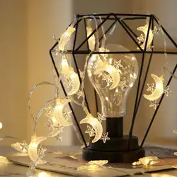 20 светодиодный светильник-гирлянда с Луной и звездой, украшение для свадьбы, рождественского бара, украшения для дома и свадьбы
