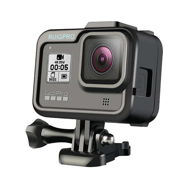 Защитный чехол RUIGPRO Vlog для камеры Gopro Hero 8, чехол для камеры с холодным башмаком для микрофона, видео светильник, аксессуары для камеры - Цвет: Only Plastic Case