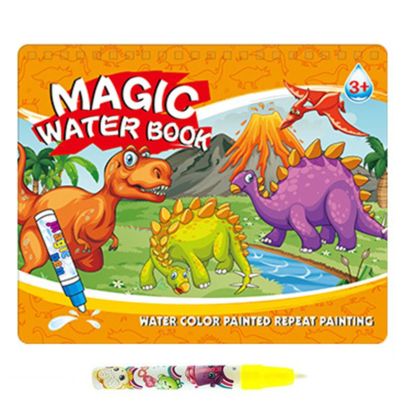 

New Drawing Toys 6 Themes Magic Water Coloring Books For Kids Cartoon Educational Doodle Drawing Book Painting Mat For Baby