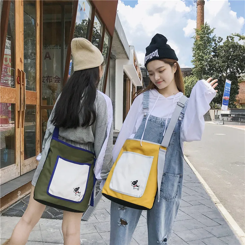 Осенне-зимний стильный холщовый рюкзак в Корейском стиле с принтом модная сумка через плечо