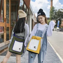 Осенне-зимний стильный холщовый рюкзак в Корейском стиле с принтом модная сумка через плечо