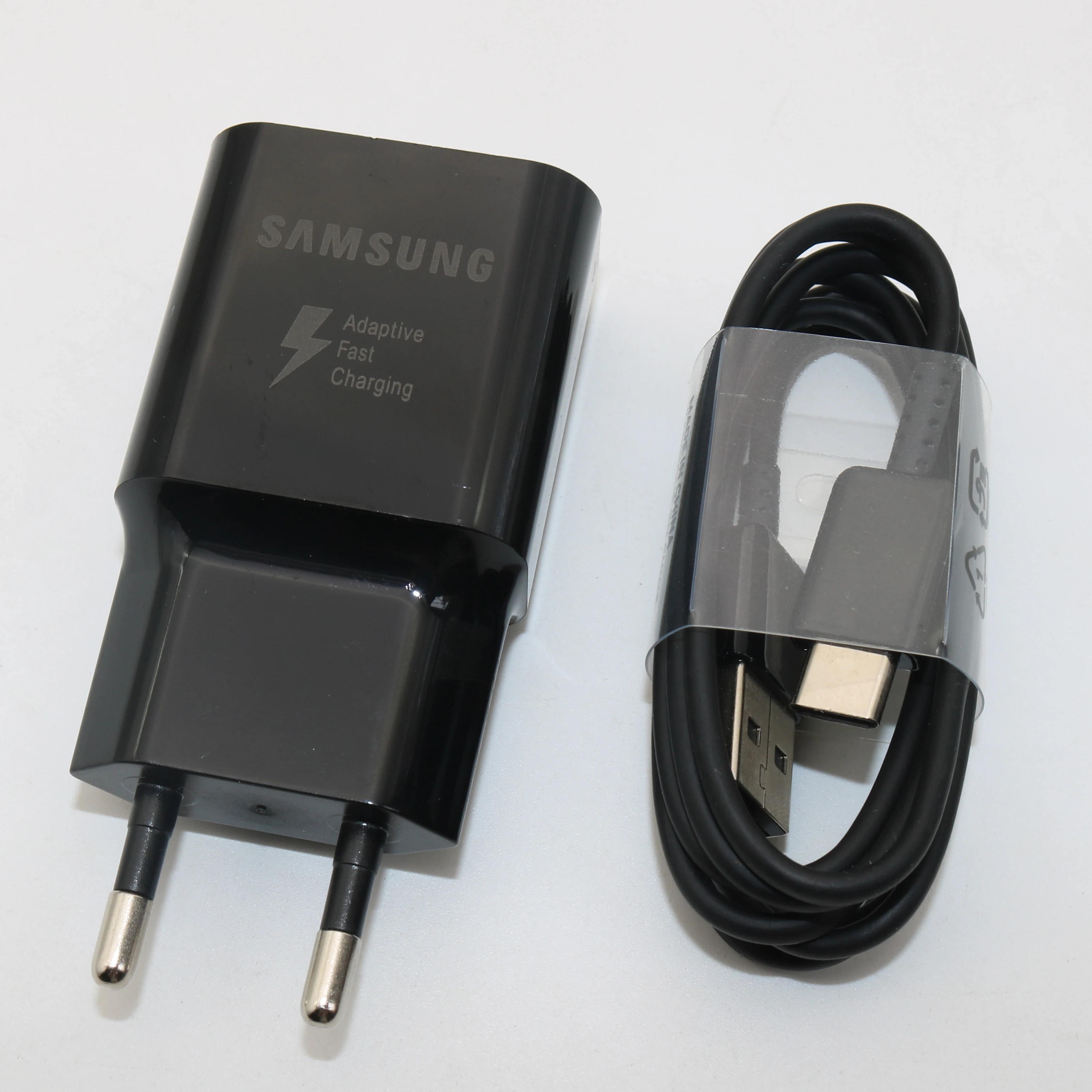 Оригинальное Адаптивное быстрое зарядное устройство samsung 9V2A с европейской вилкой USB быстрый адаптер 1 м кабель типа C для Galaxy S8 S9 Plus Note 8 9 A3 A5 A7