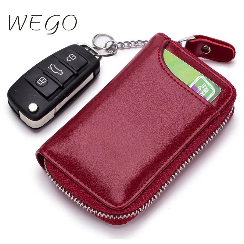 

Multi-function keychain + bag car zipper universal men's keychain + coin purse Women's home key can put card