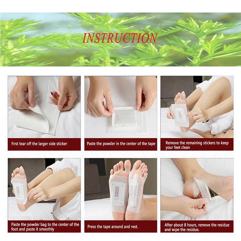10 шт/50 шт пластырь для ног с имбирем и полынью анти-отек детоксикации боли и снятия стресса