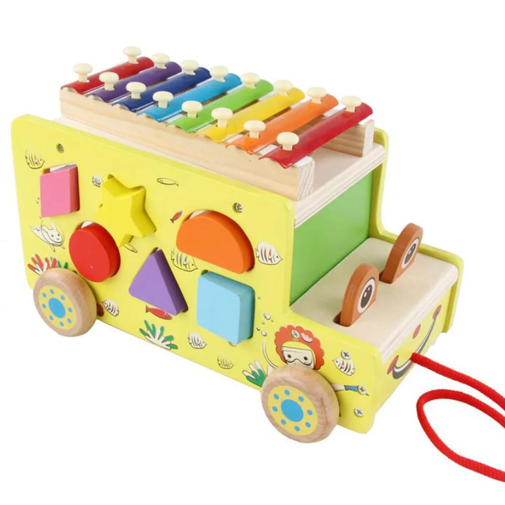 Игрушка-прозрение, музыкальная игрушка, мультяшная Классическая Детская игрушка, детская деревянная развивающая модель для детей, подарки для детей, Скручивающиеся игрушки для автомобиля