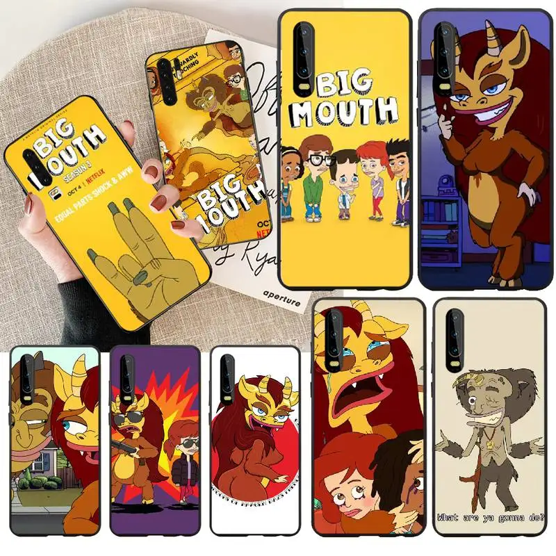 

NBDRUICAI Big Mouth DIY Painted Bling Phone Case for Huawei P30 P20 P10 P9 P8 Mate 20 10 Pro Lite