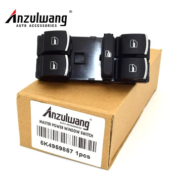 

ANZULWANG 5K4959857 5K4 959 857 Chrome Master Window Switch For Golf MK5 MK6 Tiguan Touran Jetta Passat