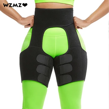 

3 in 1 Neoprene Waist Trainer Body Tummy Control Shapewear Bodysuit Women Hot Sweat Fat Burning Slim Thigh Trimmer Leg Shapers