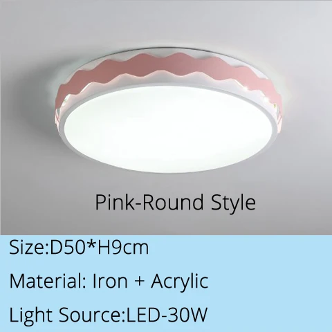Pink- Round Дизайн современный светодиодный потолочный светильник в помещении креативный Ресторан высокой яркости светодиодный светильник для спальни кухни гостиной - Цвет корпуса: Pink- Round