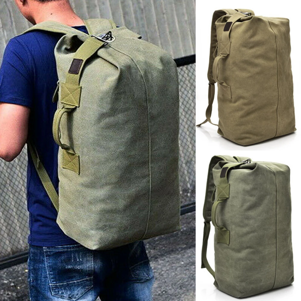 Large Men/'s Canvas Backpack Shoulder Bag Sports Travel Duffle Bag Hand Luggage