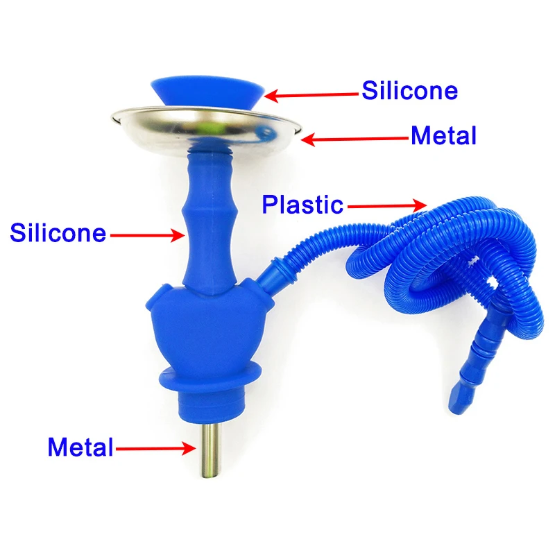 Hookah Liquor Bottle Silicone Kit Flavor Smoking Set Whiskey Glass Vodka Champagne Water Pipe Hiking Hookha Stem Travel Nargileh 3