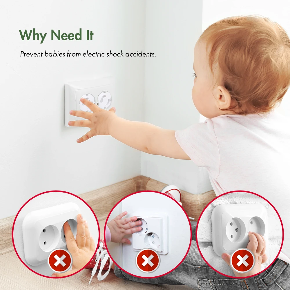 EU stand power socket cover electrical outlet baby child safety guard electric shock proof plugs protector rotate cover 10pcs socket covers