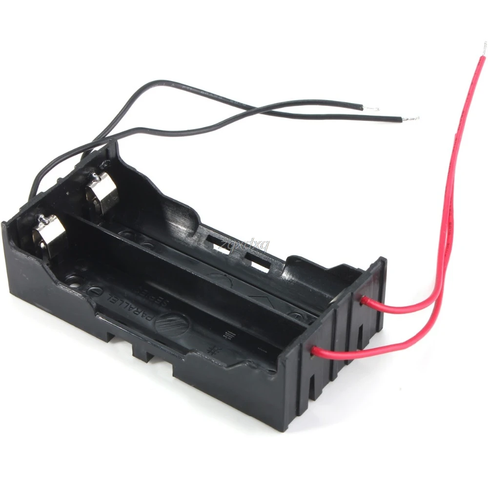 

1 PC Box Holder For 2 x 18650 Black With Wire Leads Plastic Battery Storage Case NEW Nov01 Drop ship