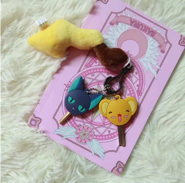 2 шт./компл. милый чехол для ключей японского аниме Sakura Kero Spinel Брелок Луна и солнце