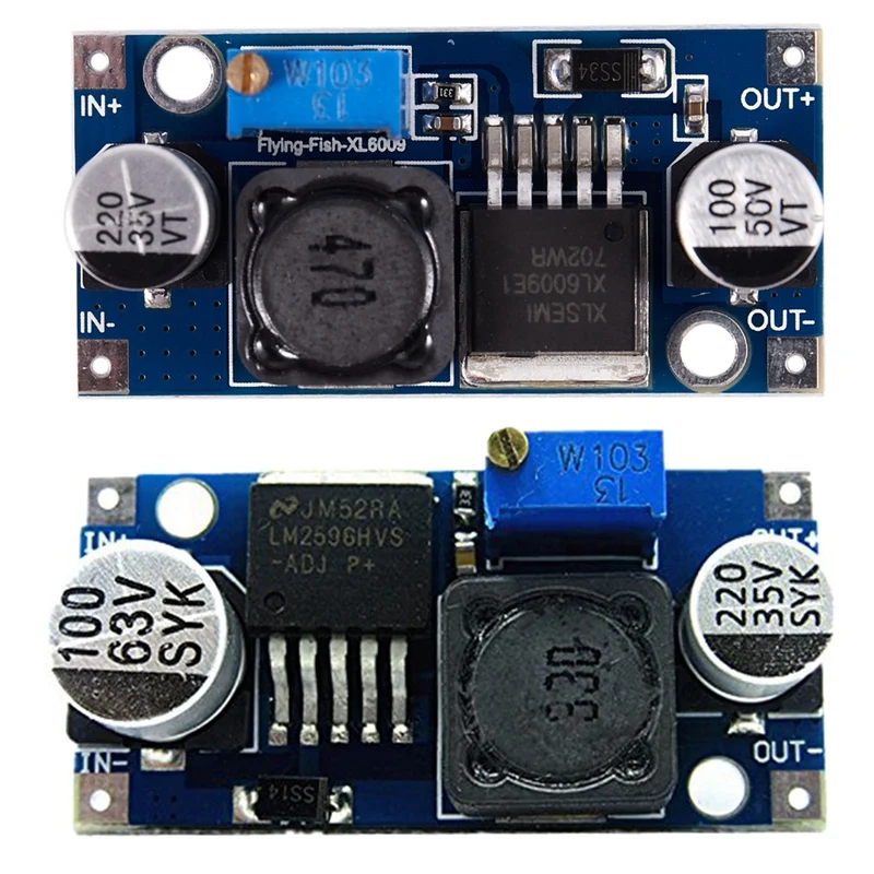 

XL6009 3-32V To 5-35V DC-DC Adapter Booster Circuit Board Module & 48V Adjustable Step-Down Regulator Module, DC-DC, LM2596HV In